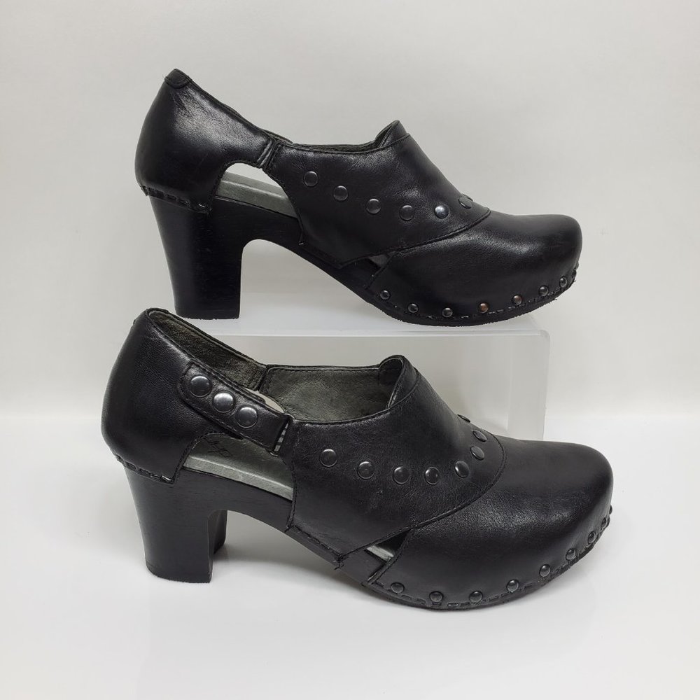Dansko Black Leather Mules